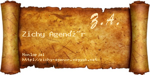 Zichy Agenór névjegykártya